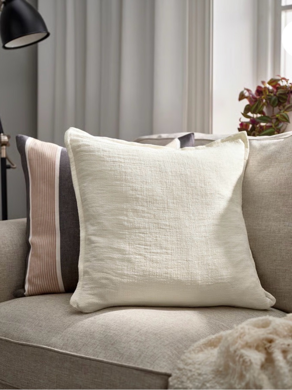 IKEA 26x26" Cream Texture Pillow Covers